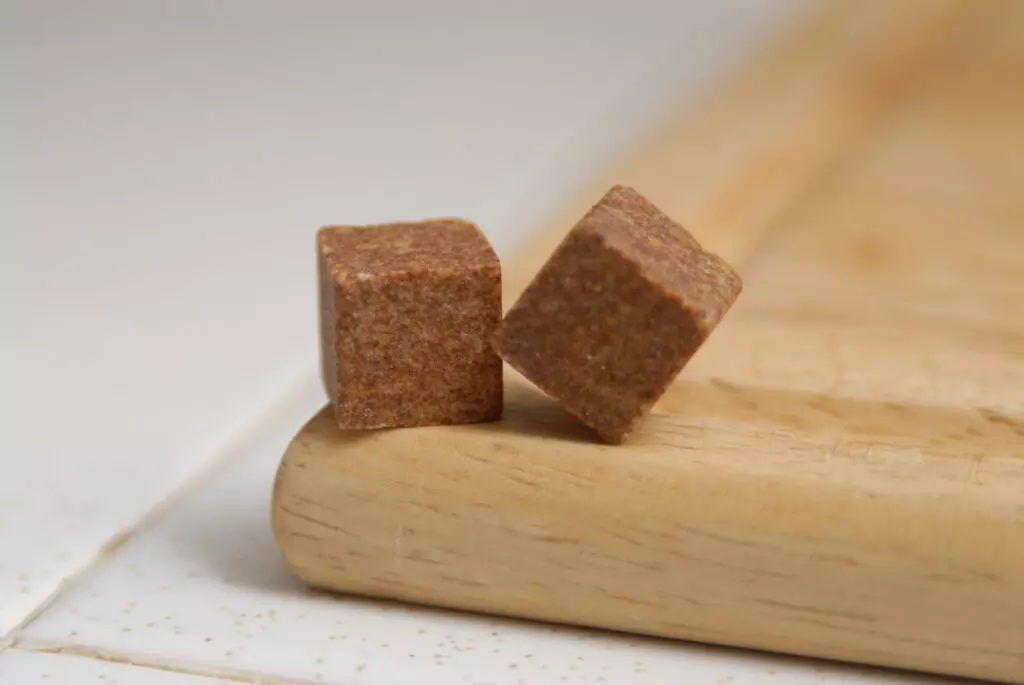 Close up for beef bouillon cubes, which is dehydrated beef broth and a great beef broth substitute.