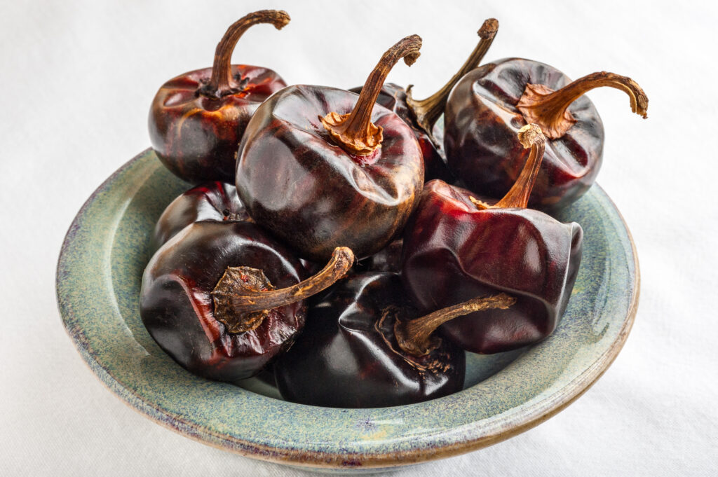Cascabel Chiles up close.  While they look different, their earthy, nutty flavor make it a great Guajillo Chile Substitute.