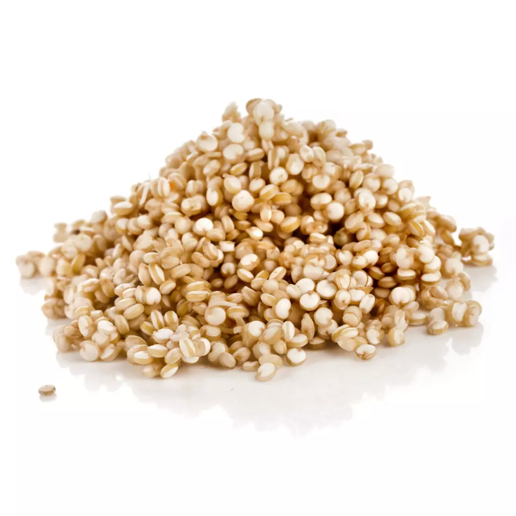 Close up photo of quinoa, a very healthy gluten-free orzo substitute that is packed with protein. 