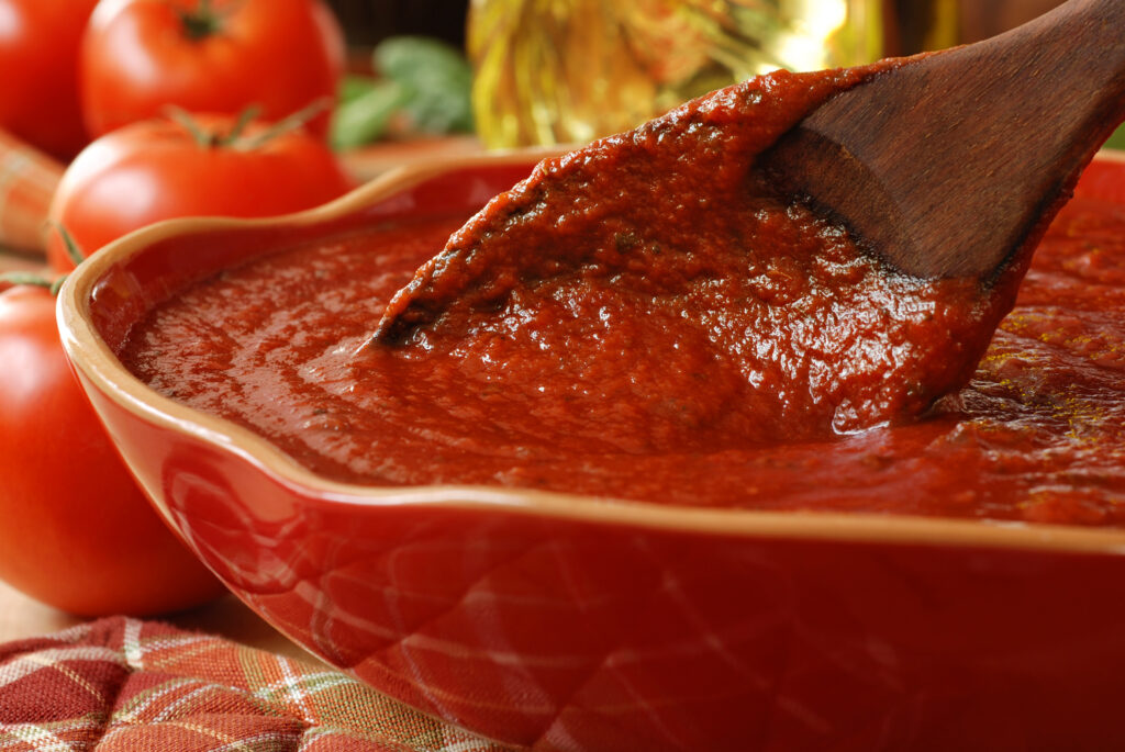 Close up of red marinara sauce