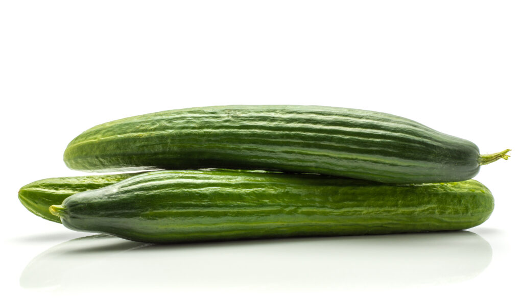 Close up of English cucumbers