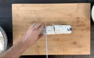 Cut the sushi roll