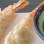 Shrimp tempura close up square pic