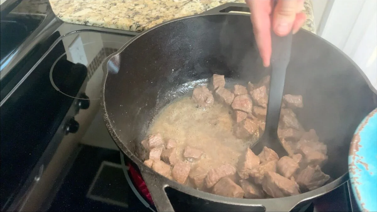 Once the beef is cooked, remove it from the pot and place aside until needed.